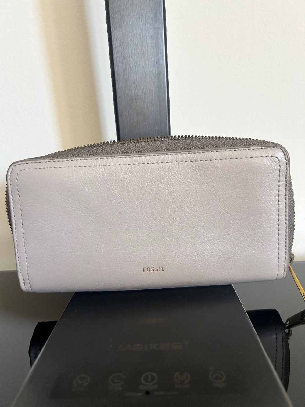 Fossil leather zip-around wallet